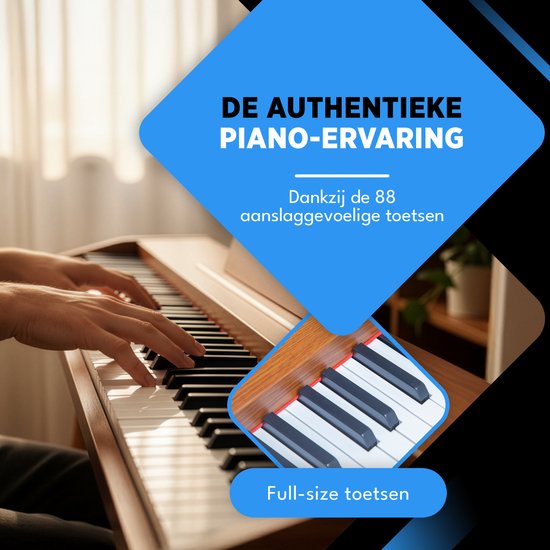 Finesse Digitale Piano - 88 Gewogen Toetsen - met Pedalen & Kruk - Keyboard Piano - Elektrische Piano - Volwassene & Kind