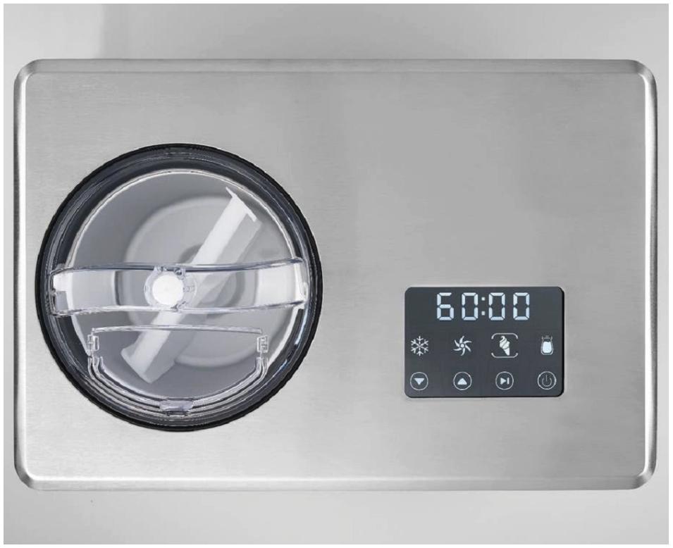 Solis – IJsmachine En Yoghurtmaker – 2 l Capaciteit & Met Touchbediening – Zelfvriezend Met Ingebouwde Compressor En Timer – Voor Zelfgemaakt IJs En Sorbet – Zilver RVS