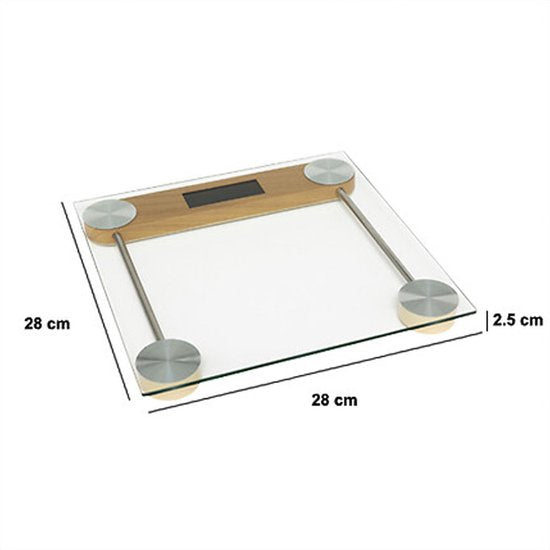 5Five Personen weegschaal - transparant - glas - 28 x 28 cm - weegschalen