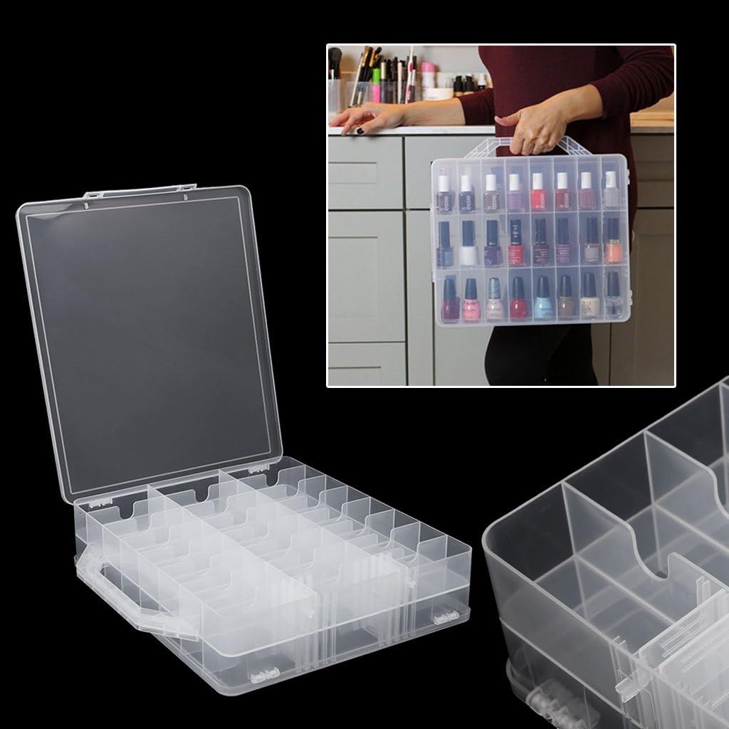 Jojobasic 48 Lattice Holder Display Container Organizer Storage Box - 48 vakjes - Transparant - 34,5x30x8 cm