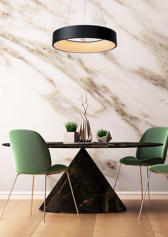 Lucide TALOWE LED - Hanglamp - Ø 60 cm - LED Dimbaar - 1x39W 3000K - Zwart