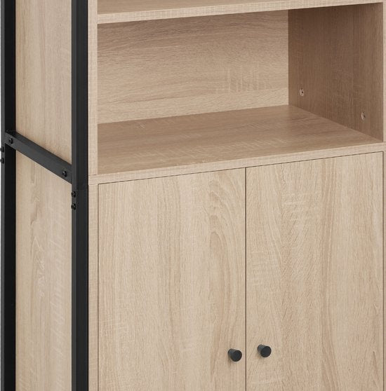tectake - Wandkast Doncaster 60x38x125cm - industrieel lichtbruin