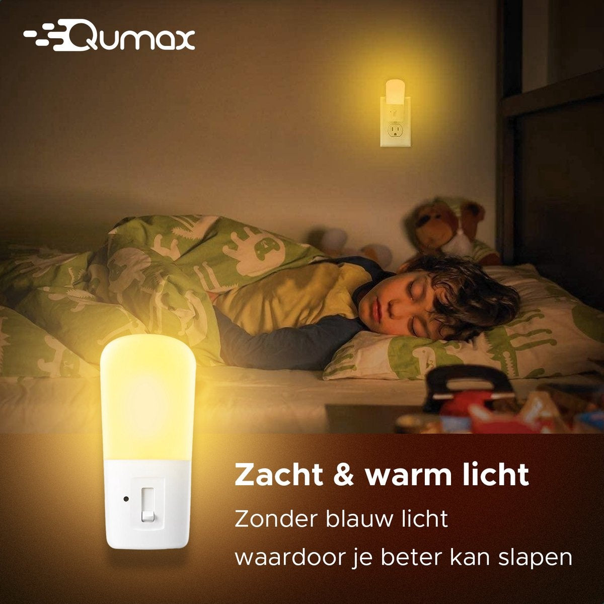 Qumax LED Nachtlampje Stopcontact 2 stuks - Dimbare Nachtlampjes met Sensor - Nachtlampje Babykamer - Nacht Lamp - Dag en Nacht Sensor - Kinderen & Baby - Wit