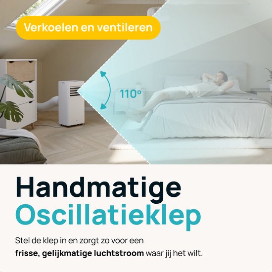 MOA Mobiele Airco - 9.000 BTU - 3-in-1 - Met Afstandbediening - Tot 30m² - Airconditioner met Ontvochtigingsfunctie - Raamafdichtingskit - Wit