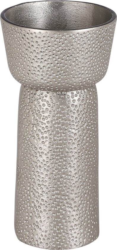 Casa Vivante - Dakar Kandelaar - Aluminium - 10.50 x 21.50 cm - Zilver