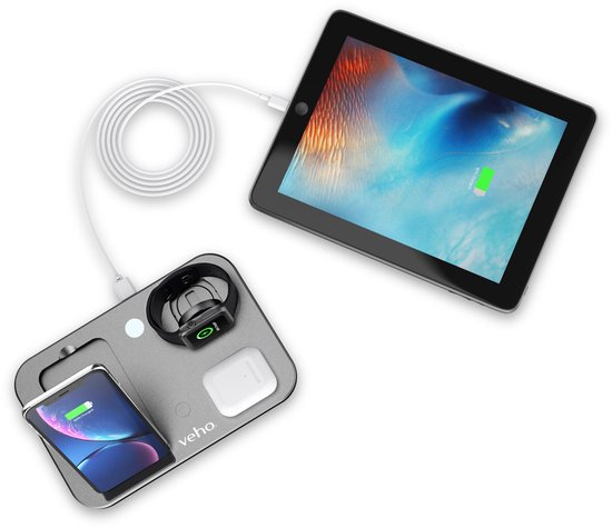 Veho DS-7 draadloos oplaadstation met LED nachtlampje