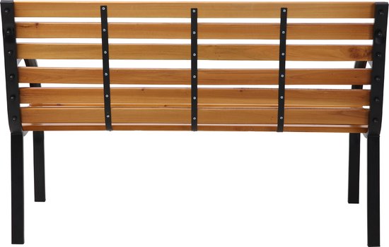 AXI Otis houten Tuinbank met matzwart stalen frame – Cederhout - 122x60x83 cm – Tweepersoonsbank voor buiten