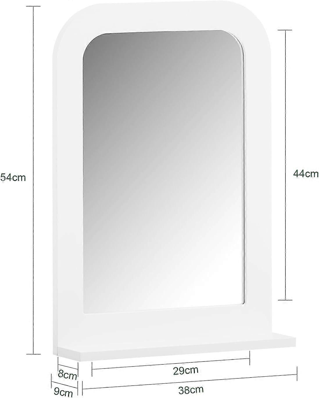 SoBuy - Wandspiegel met Opbergplank - 38x9x54 cm - Wit