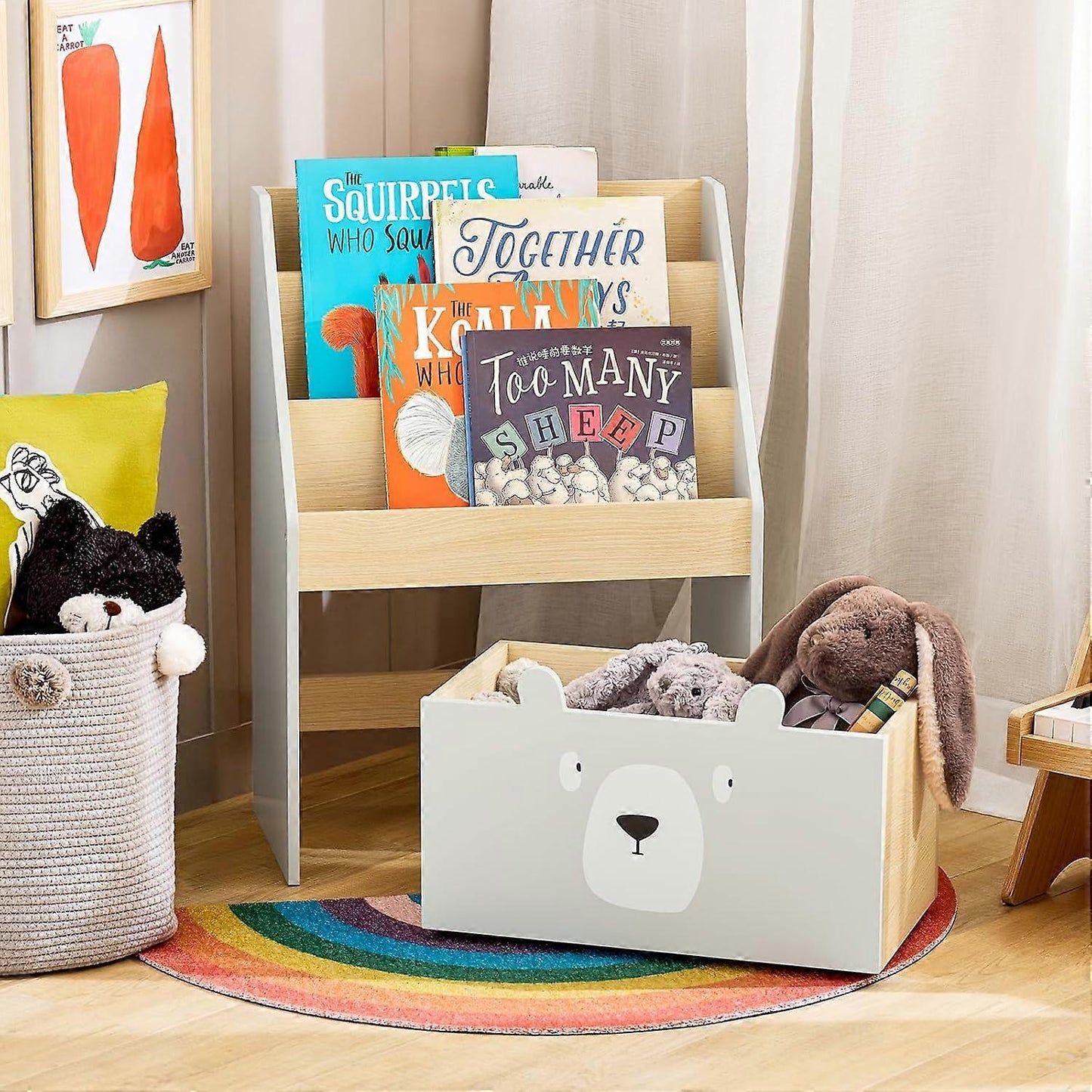 Sobuy kinderboeken kast - Wit - 51x28x70cm