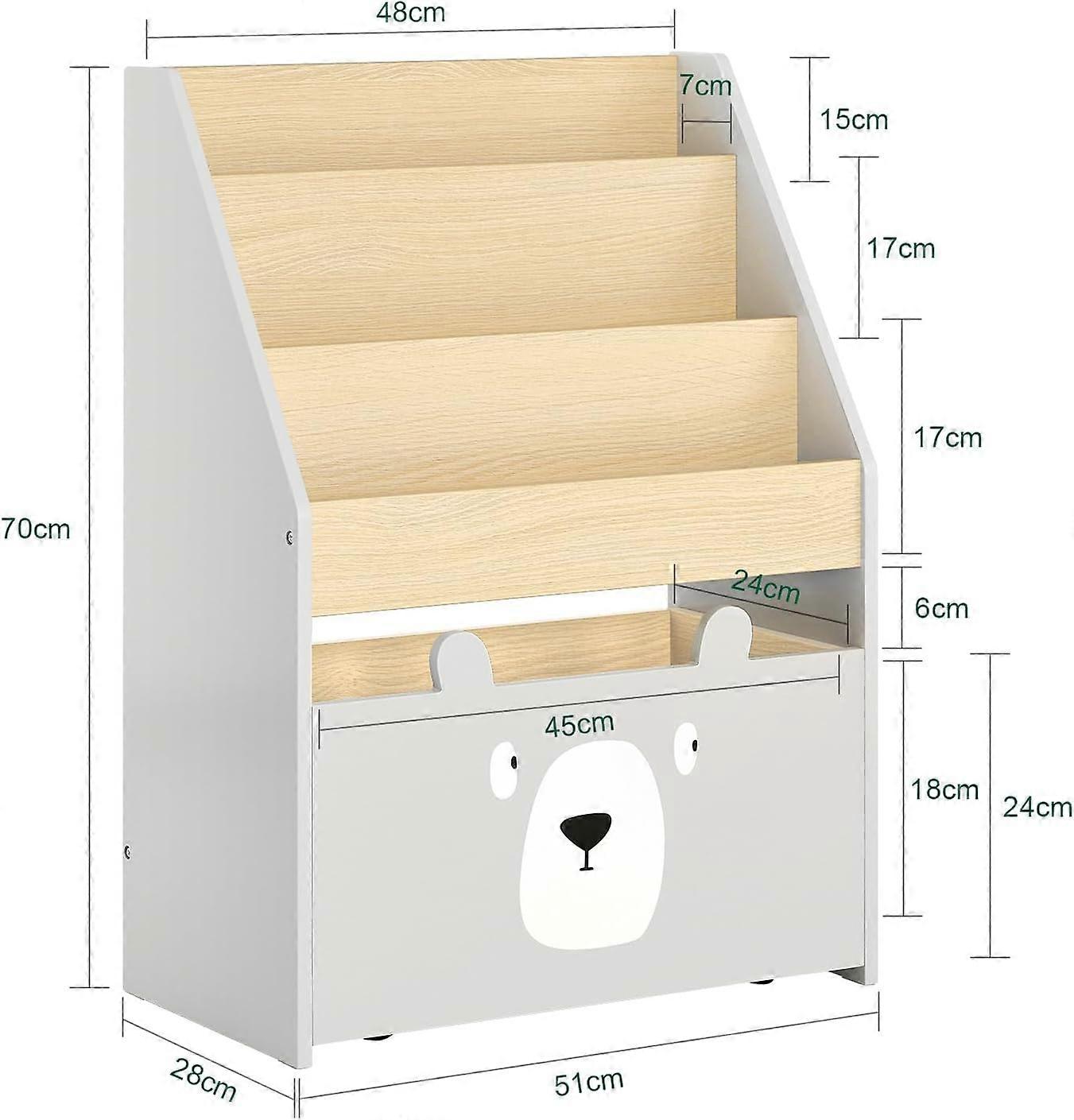 Sobuy kinderboeken kast - Wit - 51x28x70cm
