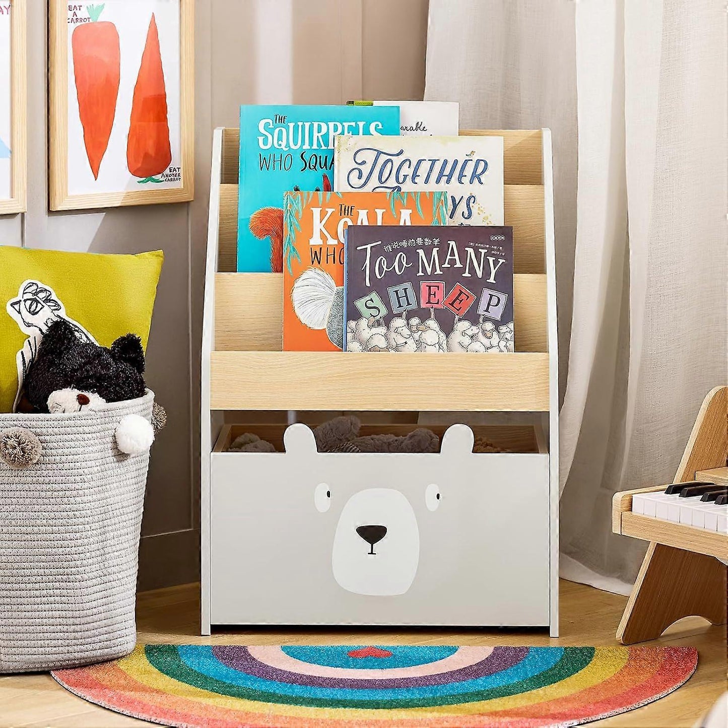 Sobuy kinderboeken kast - Wit - 51x28x70cm