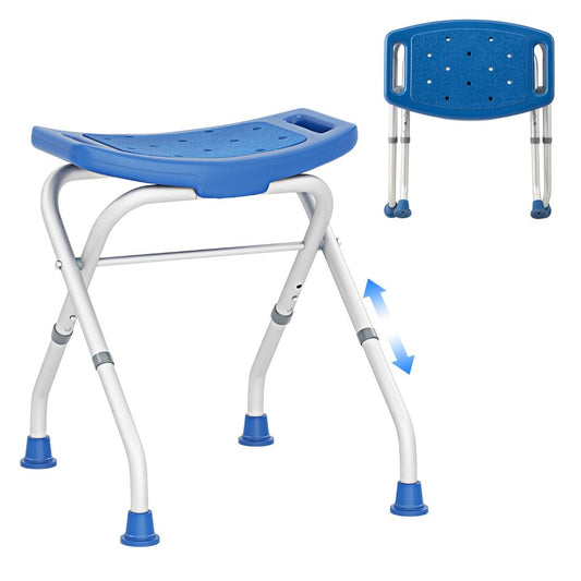Coast In Hoogte Verstelbare Douchestoel met Antislip Rubberen Voetjes – Veilig en Comfortabel Douchen – 53 x 50 x 52,5 cm – Blauw