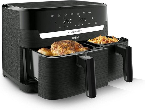 Tefal EY901N10 Dual Easy Fry Essential - Airfryer - 2700W - 8,3L - Zwart
