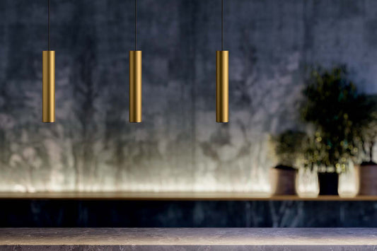 Tube pendant lamp iron 60x6x120 gold