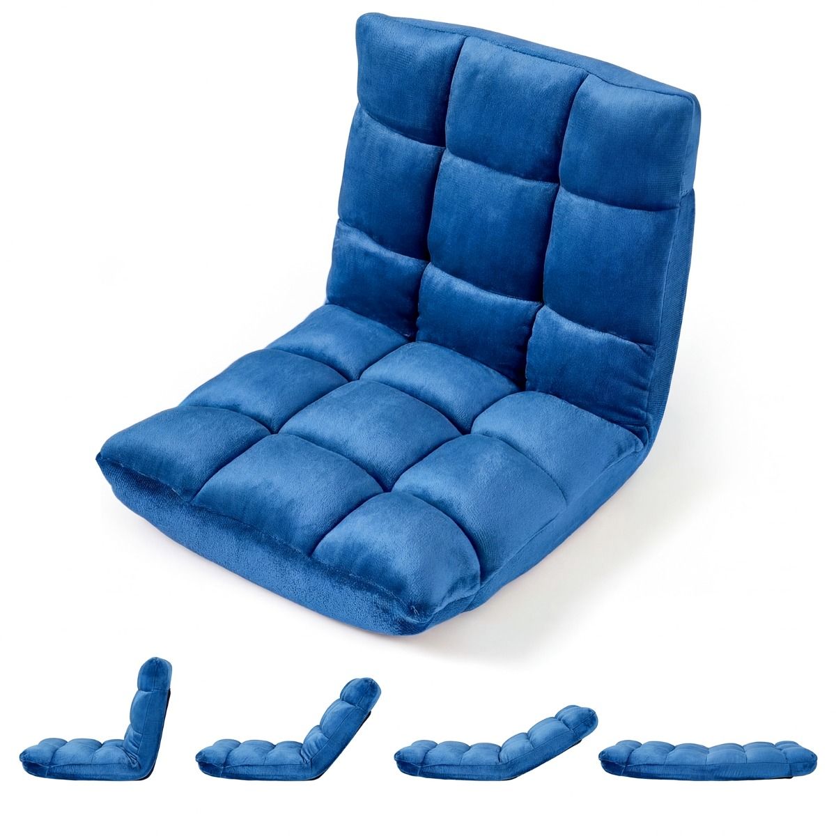 Coast Opvouwbare Tatami-ligstoel - verstelbare rugleuning in 14 standen - schuim met hoge dichtheid - blauw