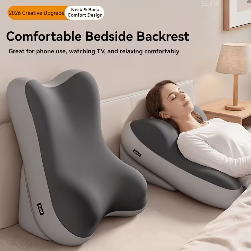 Elhive Verstelbaar Rugsteunkussen - Ergonomisch Geheugenschuim - Bedkussen met Beensteun
