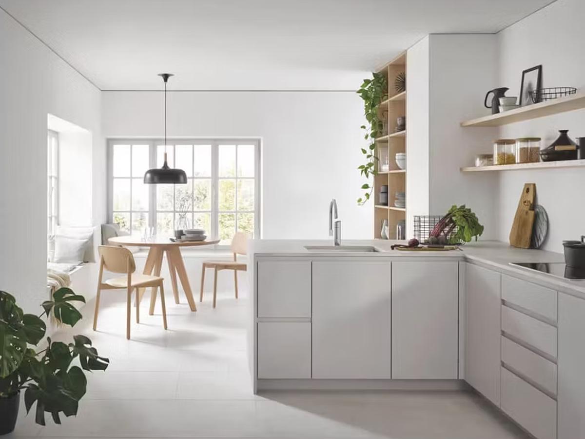 Grohe Via Keukenkraan - Eengreeps Mengkraan - Hoge C-uitloop 150° - Chroom
