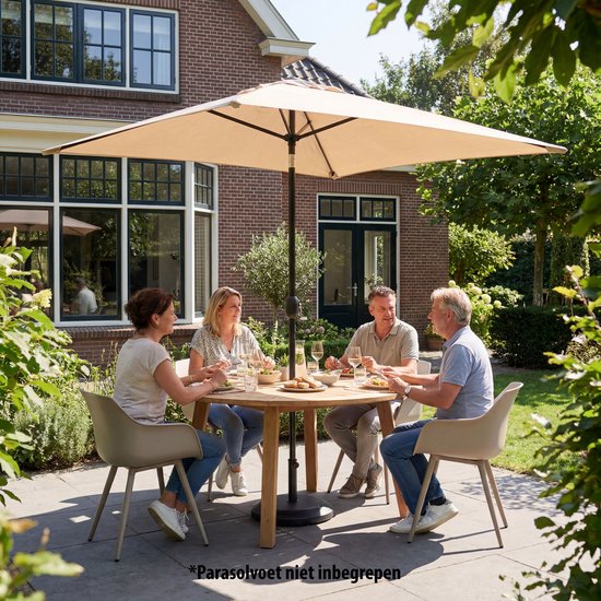 Tristar Stokparasol - Vierkant - 200x200cm - Balkon & Tuin - Kantelbaar - Incl. Beschermhoes - PA-7902 - Beige