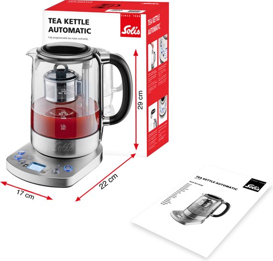 Solis Tea Kettle Automatic 5518 - Waterkoker met temperatuurregeling - Theemaker - Zilver