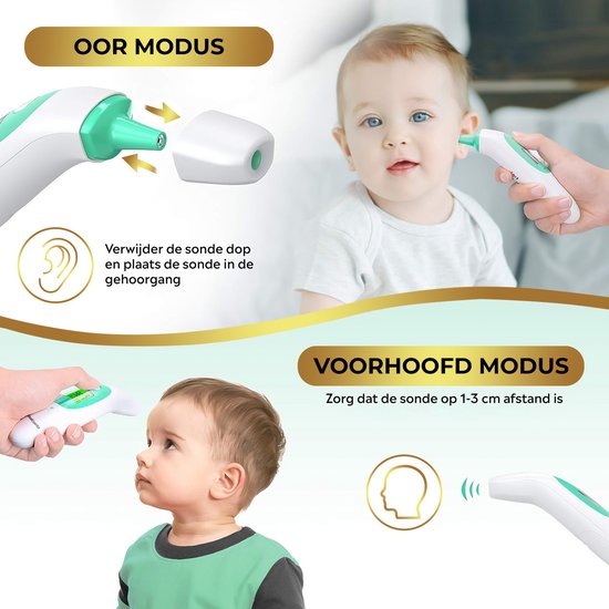 Oorthermometer – Koortsthermometer Baby & Volwassenen – Snelle Meting (1 sec) – Nauwkeurig & Hygiënisch