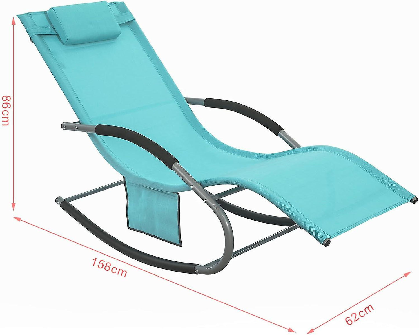 SoBuy - 2 Tuinstoelen - blauw - 141x62x86 cm