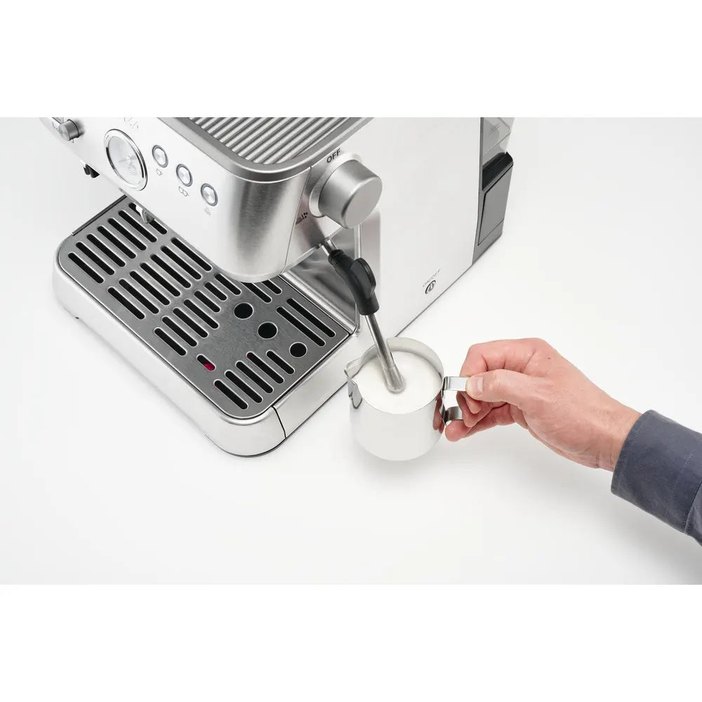 Solis Grind & Infuse Perfetta 1019 - Espressomachine met Antistatische Koffiemolen - 40 x 30 x 38 cm - Zilver