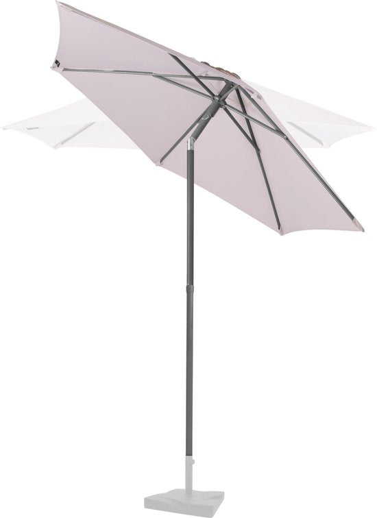 VONROC Premium Stokparasol Torbole Ø200cm - Incl. beschermhoes – Ronde parasol – UV werend doek - Beige