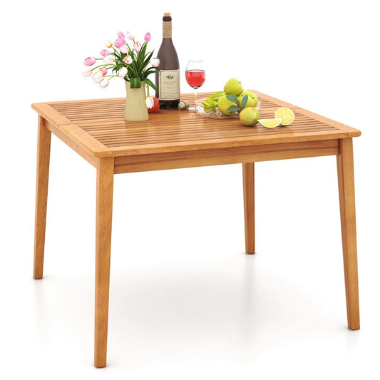 Coast Tuintafel van acaciahout - vierkant - met parasolgat - natuurlijk - 100 x 100 cm