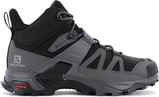 Salomon X ULTRA 4 MID Wide GTX - GORE-TEX - Herren Wandelschoenen Outdoor Trekking Schoenen Zwart 412946 - Maat EU 46 2/3 UK 11.5