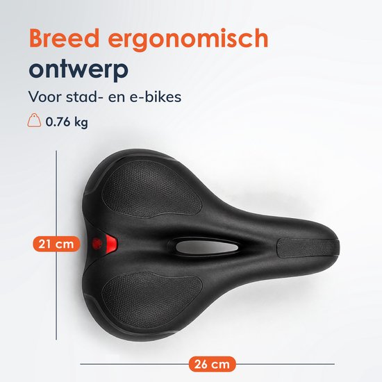 Fietszadel Unisex 100% waterdicht - Incl. zadelhoes - Ergonomisch - Met vering - Zadel fiets - Mountainbike - Dames - Heren - Zadel - Accessoires - Zwart - Proskill