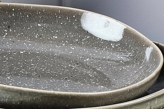 Diep bord STELLAR Ø22,5cm - 6 stuks - Betongrijs