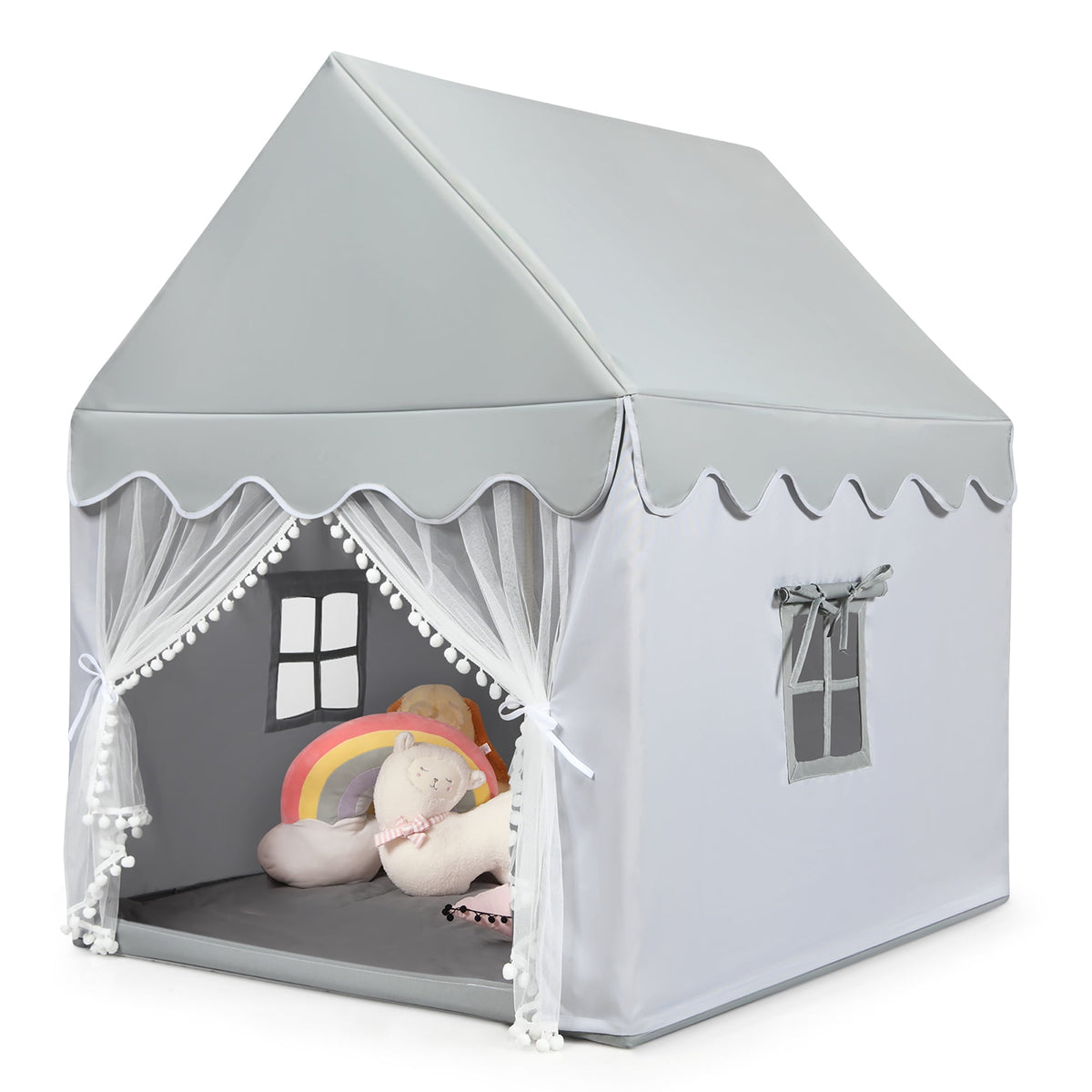 Coast Children's Play House Play House met massief houten frame en katoenmatras 120 x 105 x 140 cm grijs