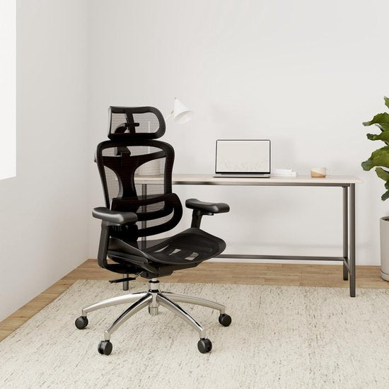 SIHOO Doro C300 Ergonomische Bureaustoel - 3D Armleuningen - Zelfaanpassende Lendensteun - Slim Gewichtsmechanisme - Mesh Rugleuning - 3 Kantelstanden - TUV/SGS Gecertificeerd - Tot 150kg - 70x69x128cm——Zwart