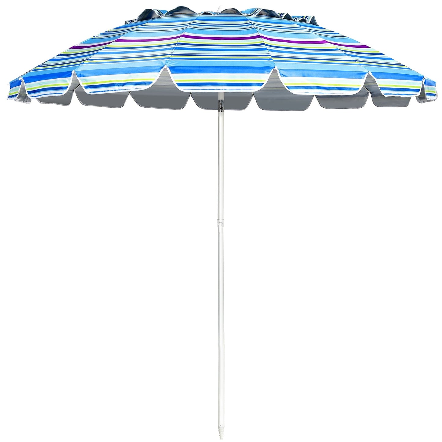 Coast Parasol Strandparasol - 243cm - Donkerblauw/lichtblauw/gekleurd