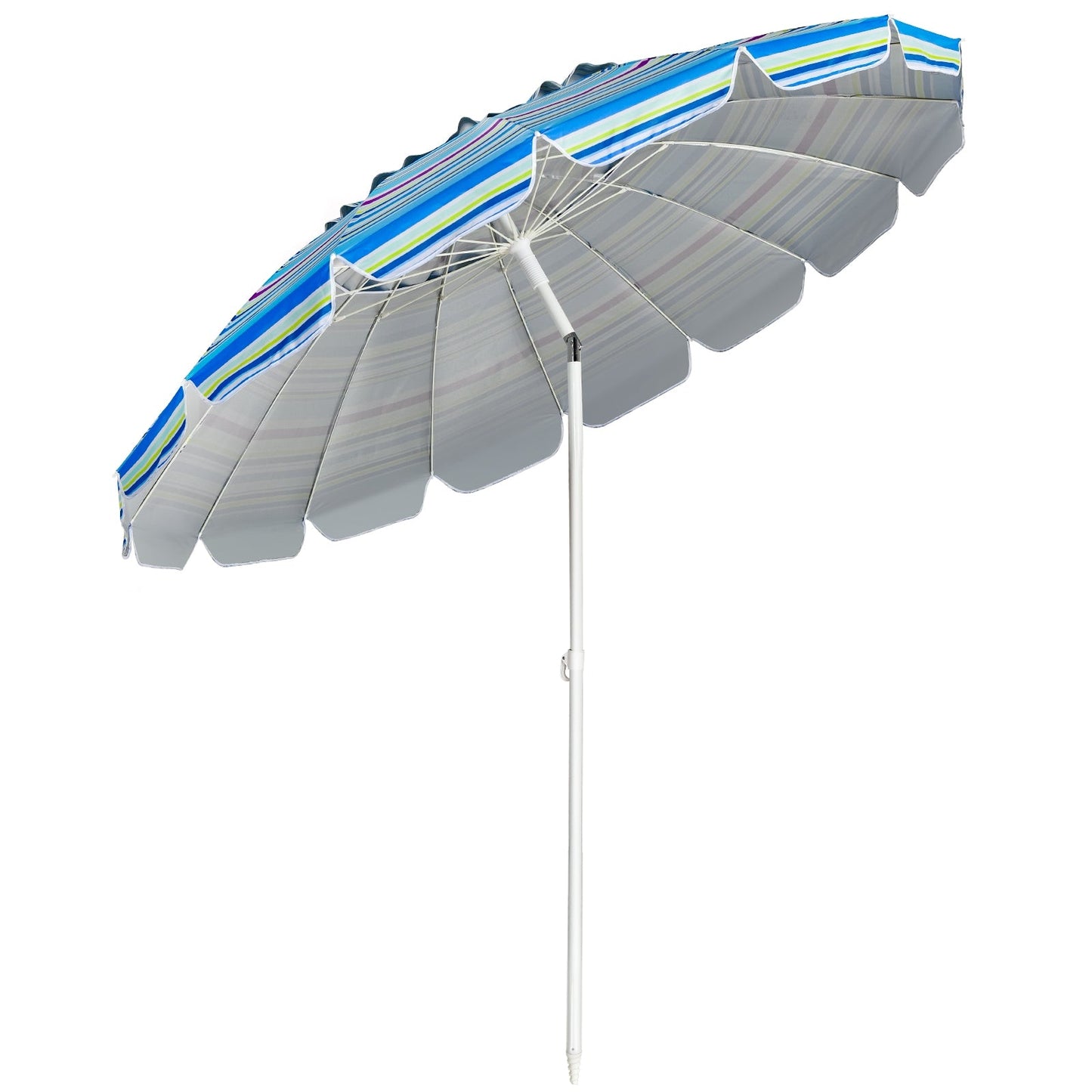 Coast Parasol Strandparasol - 243cm - Donkerblauw/lichtblauw/gekleurd