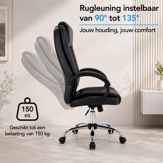 Infinity Goods Ergonomische Bureaustoel - Office Chair - Verstelbaar - 4D Lendensteun & Mesh - Tot 150kg - NEN-EN1335 - Zwart