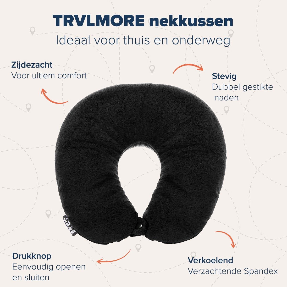TRVLMORE Nekkussen - Voor Thuis en Onderweg - Microbeads Reiskussen - Vliegtuig - Ultiem Comfort - Zwart