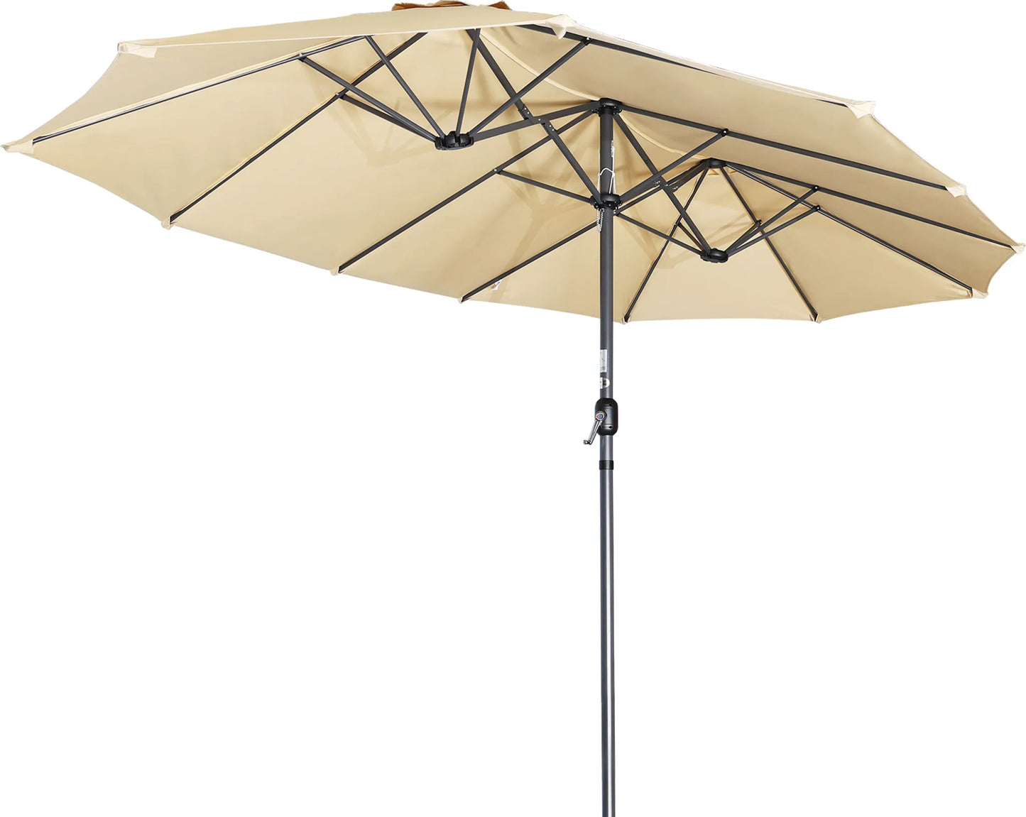 Angel Living Dubbele parasol - 460 x 270 cm - met draaislinger - UPF 50+ - beige
