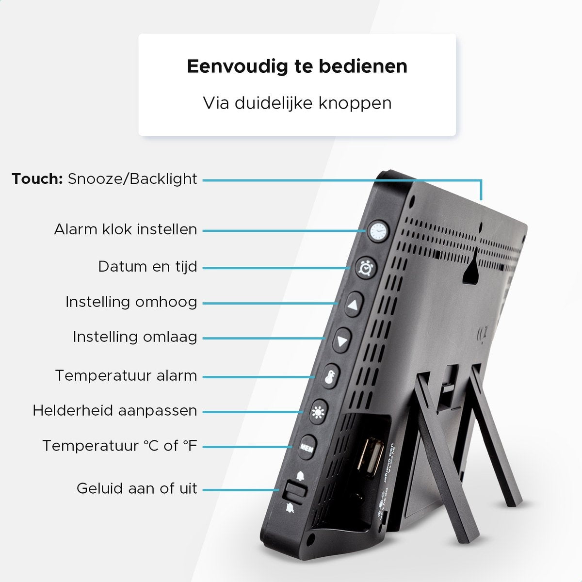 Qumax Draadloos Weerstation binnen en buiten - Hygrometer & Thermometer
