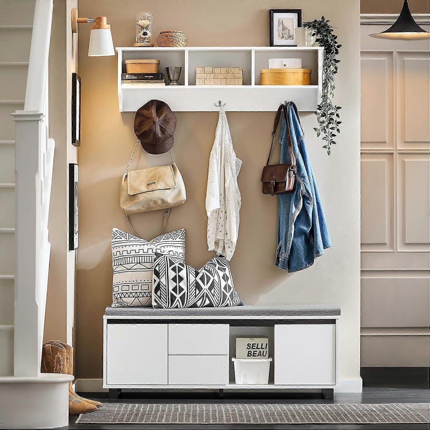 SoBuy Schoenenkast - FSR176-W - MDF - Max. 230Kg - 110x35x42cm - Wit