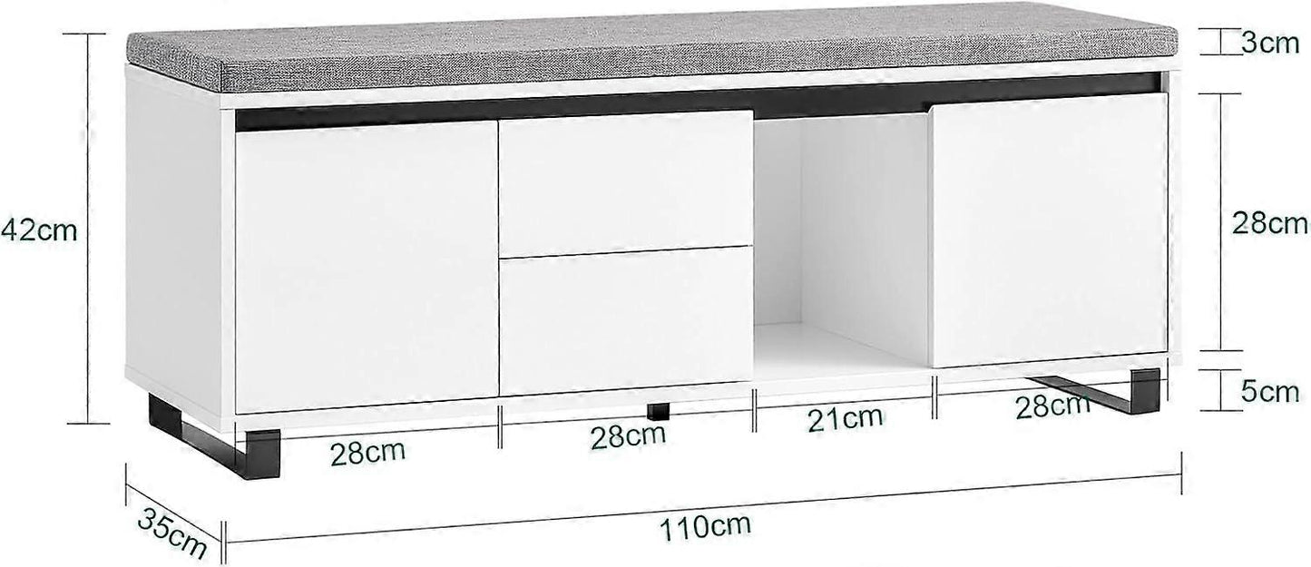 SoBuy Schoenenkast - FSR176-W - MDF - Max. 230Kg - 110x35x42cm - Wit