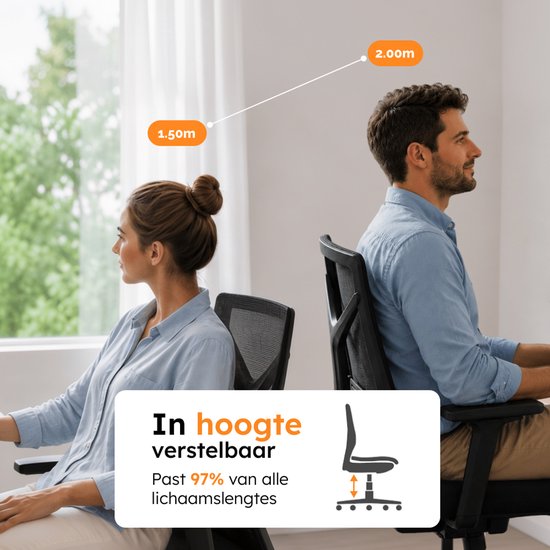 Roveo Ergonomische Bureaustoel - Office Gaming Chair - Volwassenen Game Stoel - Gamestoel - Zwart
