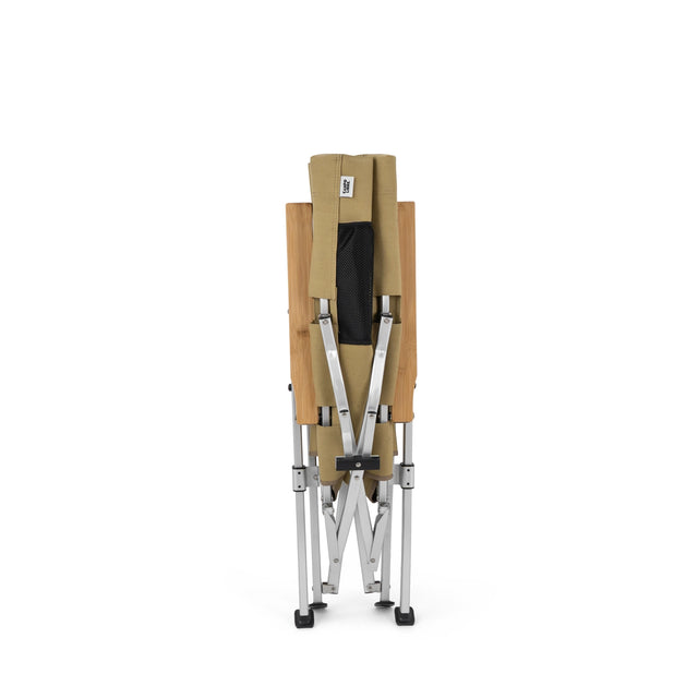 AMA Relax Opvouwbare Campingstoel - Rugleuning in 4 Standen Verstelbaar - Aluminium en Bamboe - 53 x 62 x 100 cm - Tot 130 kg