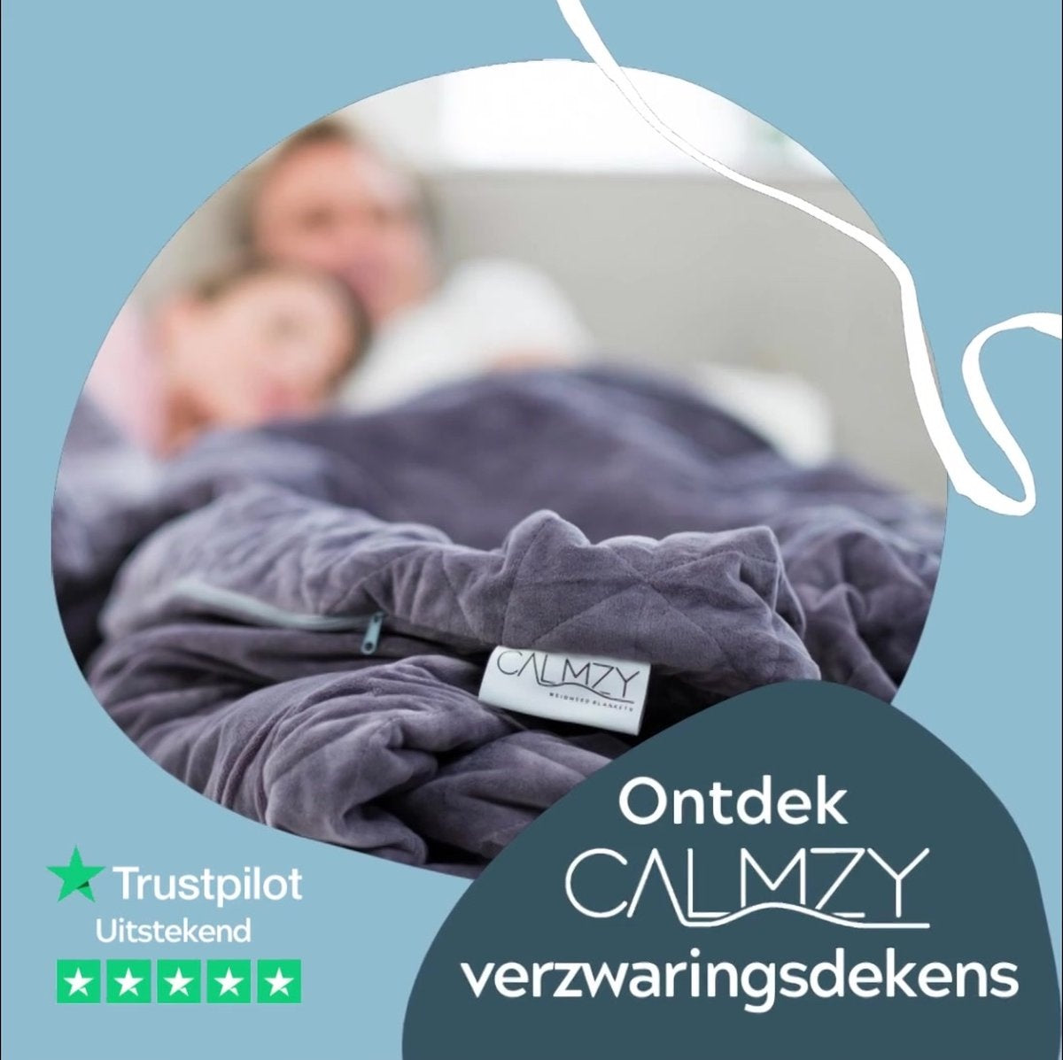 Calmzy Verzwaringsdeken - 9 kg Gewicht - 150 x 200 cm - 1 Persoons - Donkergrijs
