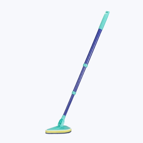 Badkamermop met sponsborstel - Blauw - Metaal - 45-90 cm