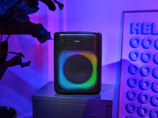 Trust Azura - Bluetooth speaker - Partybox - Draadloos - RGB verlichting - Maximaal 11 uur accu - Zwart