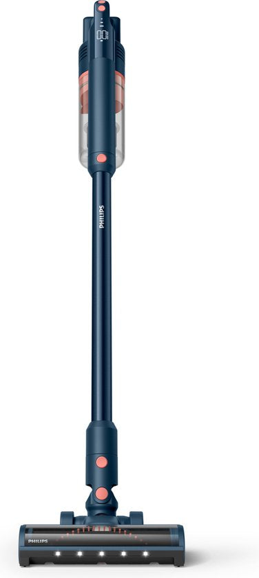 Philips Steelstofzuiger met Dweilfunctie XC5141/01 Aqua - Draadloos en Zonder Zak - Zuigmond met LED Verlichting - Kruimeldief - Batterijduur tot 60 min - Lichtgewicht - Blauw