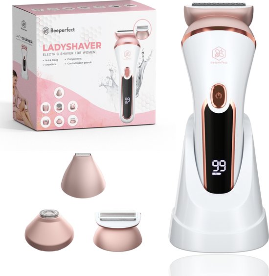 Beeperfect® 3 in 1 Ladyshaves Voor Vrouwen Prime - Scheerapparaat Vrouw - Bikinitrimmer - Oplaadbaar - Waterdicht - 3 Opzetstukken
