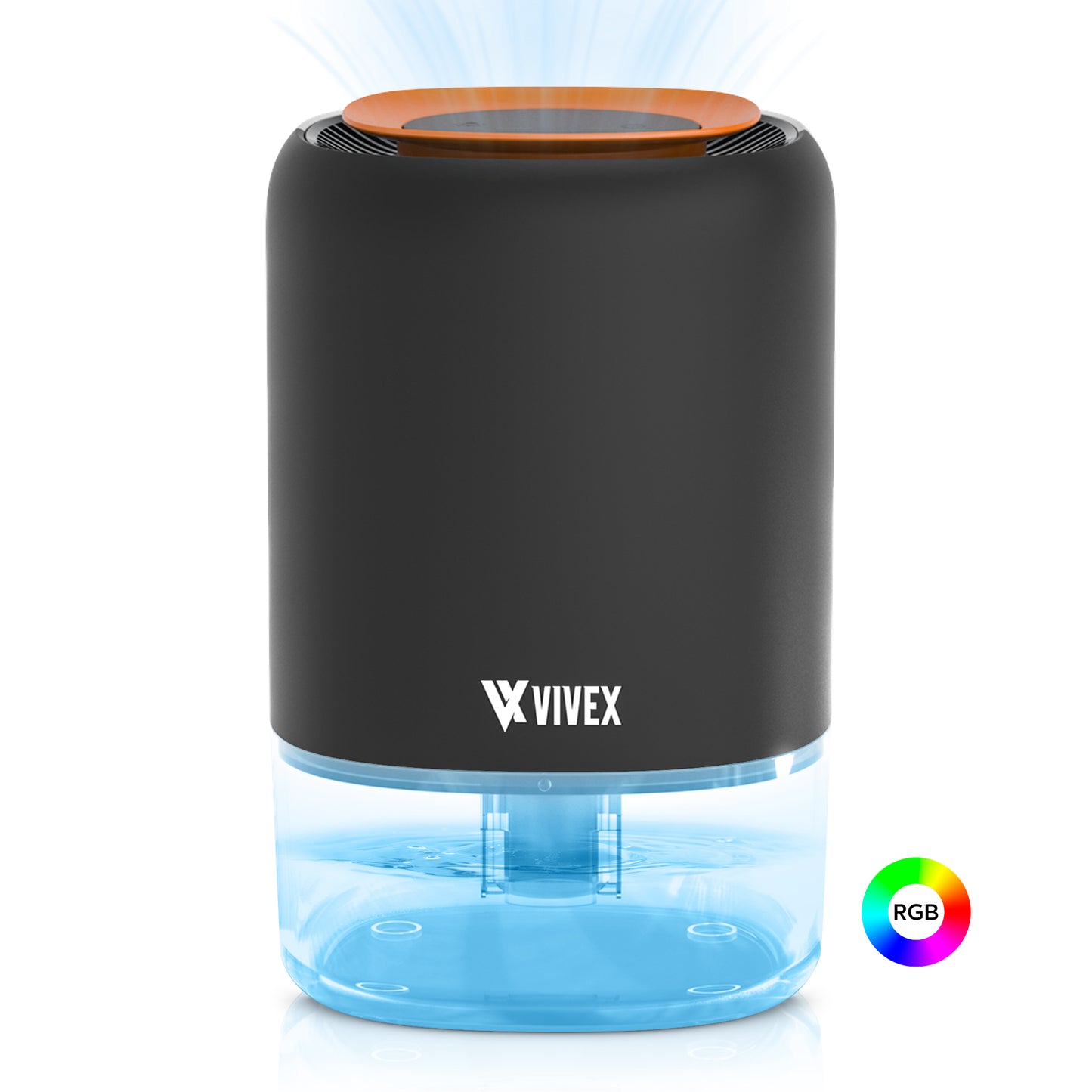 Vivex® Luchtontvochtiger AirDry Pro - Ontvochtigt 600 ml per Dag - Extreem Stil - RGB LED - Luchtreiniger Geschikt voor Huis, Slaapkamer & Kantoor