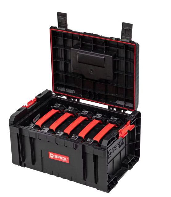 Qbrick Z257776PG001 Gereedschapskist PRO 2.0 met 5x PRO Organizer Multi – Zwart, 450 x 334 x 240 mm